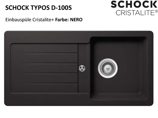 SCHOCK Kchensple Typos D-100S Cristalite Granitsple / Einbausple Basic Line mit Drehexcenter