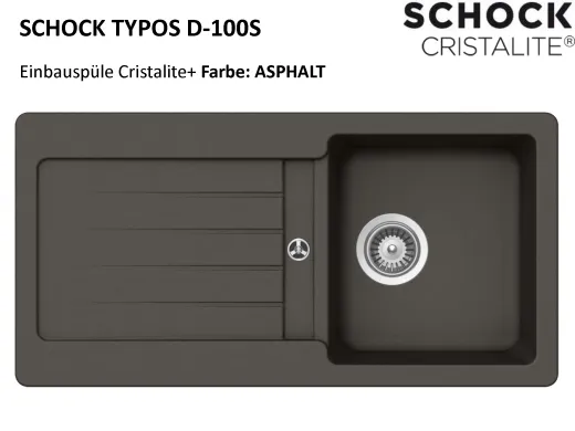 SCHOCK Kchensple Typos D-100S Cristalite Granitsple / Einbausple Basic Line mit Drehexcenter