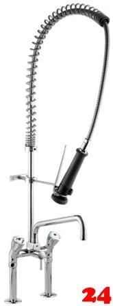 KWC Gastro CR K.24.42.64.000C71-SB Zweigriffmischer Gewerbe mit Pendelbrause fr die Profikche (100966)