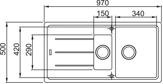 FRANKE Kchensple Basis BFG 651-97 Fragranit+ Einbausple / Granitsple mit Siebkorb als Drehknopfventil