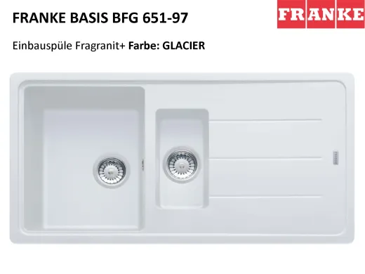 FRANKE Kchensple Basis BFG 651-97 Fragranit+ Einbausple / Granitsple mit Siebkorb als Drehknopfventil