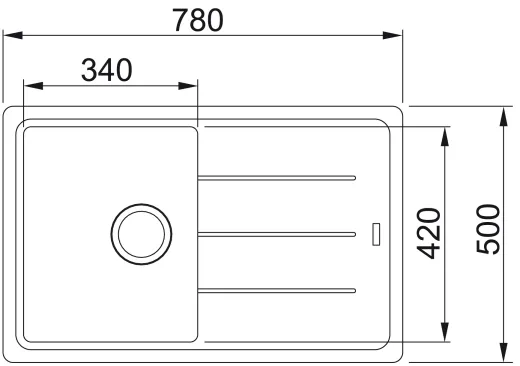 FRANKE Kchensple Basis BFG 611-78 Fragranit+ Einbausple / Granitsple mit Siebkorb als Drehknopfventil