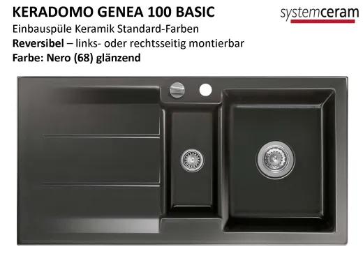 Systemceram KeraDomo GENEA 100-BASIC Keramiksple / Einbausple in Standardfarben fr die Kche