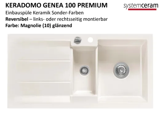 Systemceram KeraDomo GENEA 100-PREMIUM Keramiksple / Einbausple in Sonderfarben fr die Kche