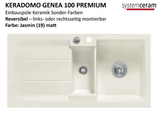 Systemceram KeraDomo GENEA 100-PREMIUM Keramiksple / Einbausple in Sonderfarben fr die Kche