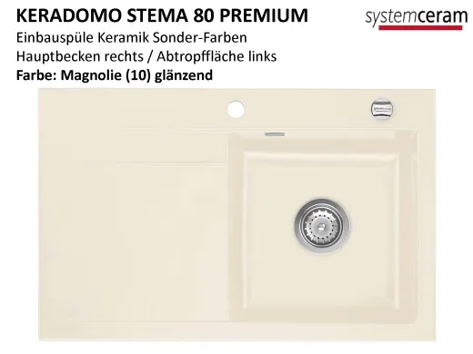 Systemceram KeraDomo STEMA 80-PREMIUM Keramiksple / Einbausple in Sonderfarben fr die Kche