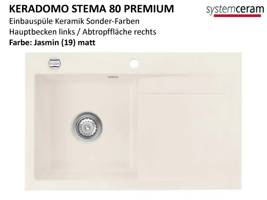 Systemceram KeraDomo STEMA 80-PREMIUM Keramiksple / Einbausple in Sonderfarben fr die Kche