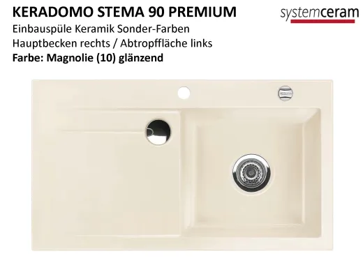 Systemceram KeraDomo STEMA 90-PREMIUM Keramiksple / Einbausple in Sonderfarben fr die Kche