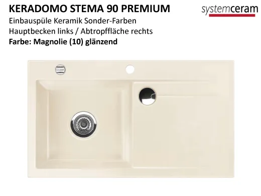 Systemceram KeraDomo STEMA 90-PREMIUM Keramiksple / Einbausple in Sonderfarben fr die Kche
