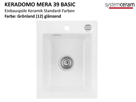 Systemceram KeraDomo MERA 39-BASIC Keramiksple / Einbausple in Standardfarben fr die Kche