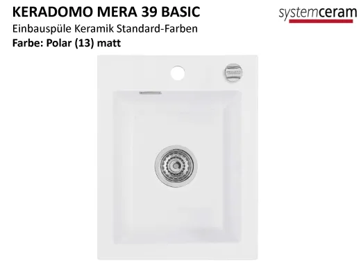 Systemceram KeraDomo MERA 39-BASIC Keramiksple / Einbausple in Standardfarben fr die Kche