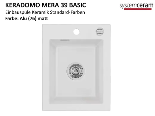 Systemceram KeraDomo MERA 39-BASIC Keramiksple / Einbausple in Standardfarben fr die Kche