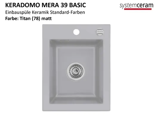 Systemceram KeraDomo MERA 39-BASIC Keramiksple / Einbausple in Standardfarben fr die Kche