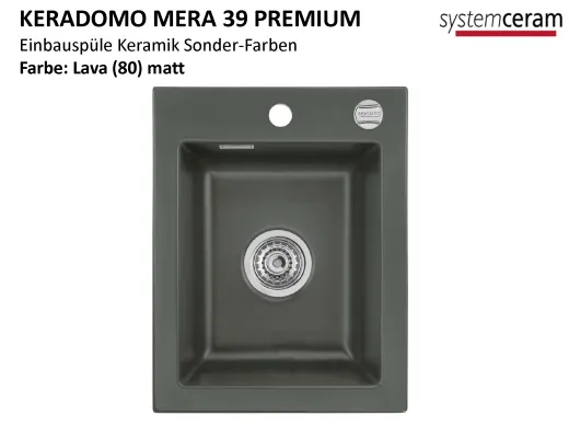 Systemceram KeraDomo MERA 39-PREMIUM Keramiksple / Einbausple in Sonderfarben fr die Kche