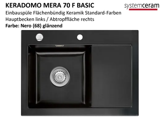 Systemceram KeraDomo MERA 70-BASIC-FL Keramiksp�le / Einbausp�le f�r die fl�chenb�ndige Montage