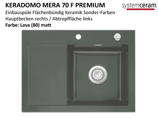 Systemceram KeraDomo MERA 70-PREMIUM-FL Keramiksp�le / Einbausp�le f�r die fl�chenb�ndige Montage