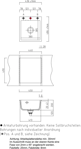 Systemceram KeraDomo MERA 46-PREMIUM-FL Keramiksple / Einbausple fr die flchenbndige Montage