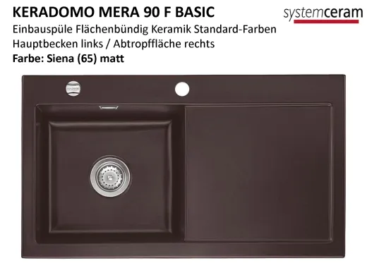 Systemceram KeraDomo MERA 90-BASIC-FL Keramiksp�le / Einbausp�le f�r die fl�chenb�ndige Montage
