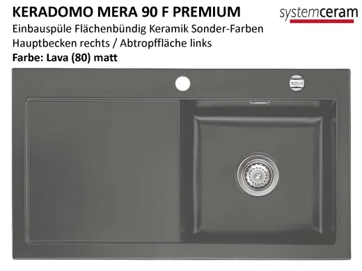Systemceram KeraDomo MERA 90-PREMIUM-FL Keramiksp�le / Einbausp�le f�r die fl�chenb�ndige Montage
