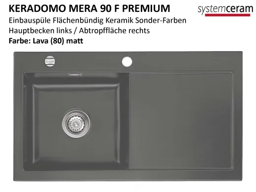Systemceram KeraDomo MERA 90-PREMIUM-FL Keramiksp�le / Einbausp�le f�r die fl�chenb�ndige Montage