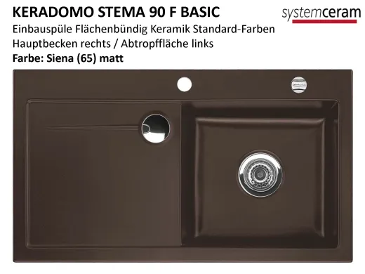 Systemceram KeraDomo STEMA 90-BASIC-FL Keramiksp�le / Einbausp�le f�r die fl�chenb�ndige Montage