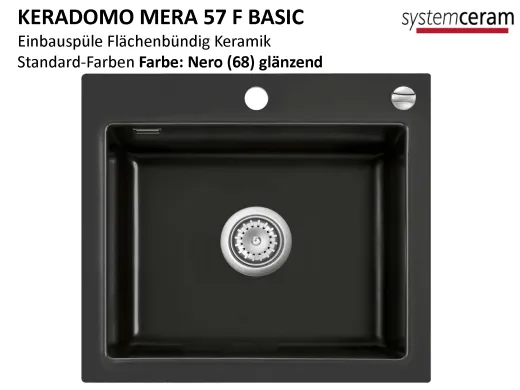 Systemceram KeraDomo MERA 57-BASIC-FL Keramiksp�le / Einbausp�le f�r die fl�chenb�ndige Montage
