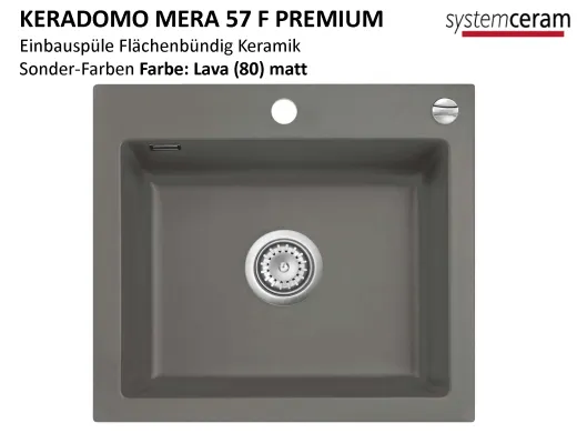 Systemceram KeraDomo MERA 57-PREMIUM-FL Keramiksp�le / Einbausp�le f�r die fl�chenb�ndige Montage