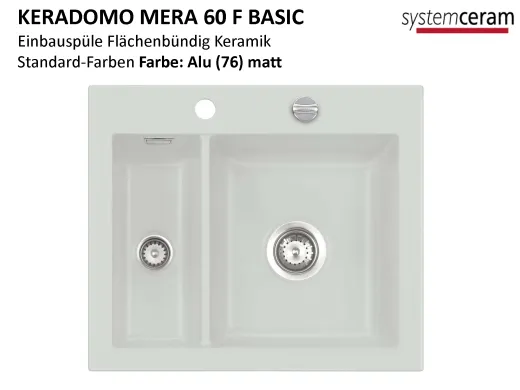 Systemceram KeraDomo MERA 60-BASIC-FL Keramiksp�le / Einbausp�le f�r die fl�chenb�ndige Montage