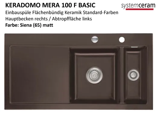 Systemceram KeraDomo MERA 100-BASIC-FL Keramiksp�le / Einbausp�le f�r die fl�chenb�ndige Montage
