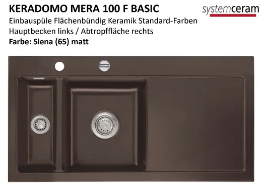 Systemceram KeraDomo MERA 100-BASIC-FL Keramiksp�le / Einbausp�le f�r die fl�chenb�ndige Montage
