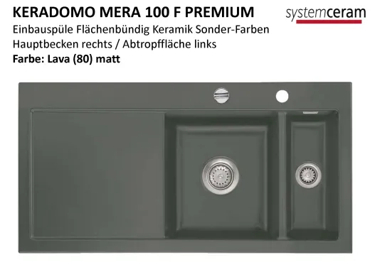 Systemceram KeraDomo MERA 100-PREMIUM-FL Keramiksp�le / Einbausp�le f�r die fl�chenb�ndige Montage