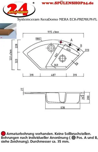 Systemceram KeraDomo MERA ECK-PREMIUM-FL Keramiksple / Eckple fr die flchenbndige Montage