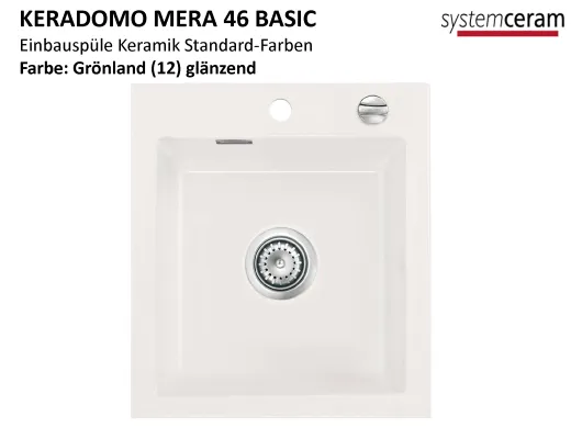 Systemceram KeraDomo MERA 46-BASIC Keramiksple / Einbausple in Standardfarben fr die Kche