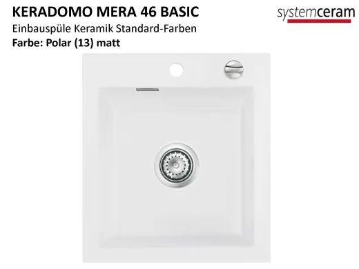 Systemceram KeraDomo MERA 46-BASIC Keramiksple / Einbausple in Standardfarben fr die Kche