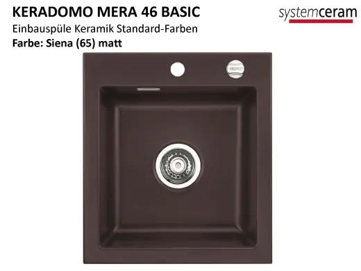 Systemceram KeraDomo MERA 46-BASIC Keramiksple / Einbausple in Standardfarben fr die Kche