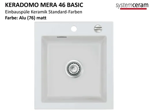 Systemceram KeraDomo MERA 46-BASIC Keramiksple / Einbausple in Standardfarben fr die Kche