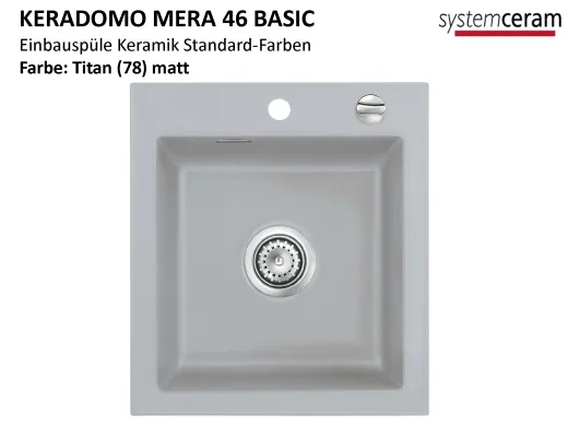 Systemceram KeraDomo MERA 46-BASIC Keramiksple / Einbausple in Standardfarben fr die Kche