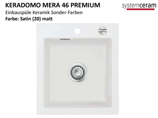 Systemceram KeraDomo MERA 46-PREMIUM Keramiksple / Einbausple in Sonderfarben fr die Kche