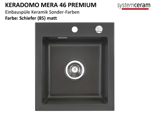 Systemceram KeraDomo MERA 46-PREMIUM Keramiksple / Einbausple in Sonderfarben fr die Kche