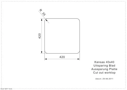 REGINOX Clean & Care Kansas 40x40 (L) KG-CC 25cm Tief Einbausple Edelstahl mit Flachrand 3 in 1 ohne berlauf medizinischer Bereich