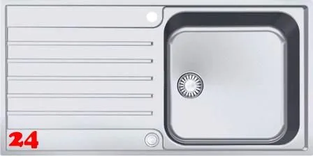 FRANKE Kchensple Argos AGX 211-100 Edelstahlsple Slimtop / Flchenbndig mit Integralablauf und Druckknopfventil