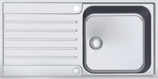 FRANKE Kchensple Argos AGX 211-100 Edelstahlsple Slimtop / Flchenbndig mit Integralablauf und Druckknopfventil