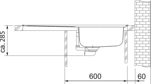 FRANKE Kchensple Argos AGX 211-100 Edelstahlsple Slimtop / Flchenbndig mit Integralablauf und Druckknopfventil