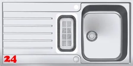 FRANKE Kchensple Argos G AGX 251 G Edelstahlsple Slimtop / Flchenbndig mit Integralablauf und Druckknopfventil