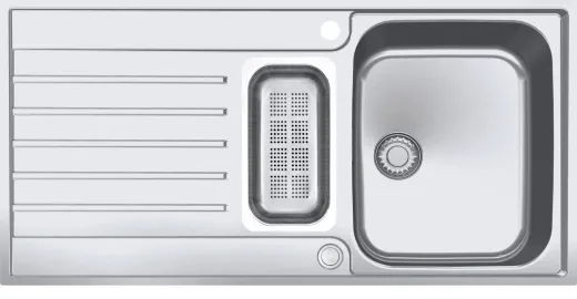 FRANKE Kchensple Argos G AGX 251 G Edelstahlsple Slimtop / Flchenbndig mit Integralablauf und Druckknopfventil