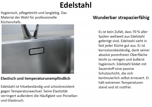 FRANKE Kchensple Epos EOX 252-E Edelstahl Ecksple Slimtop / Flchenbndig mit Integralablauf und Druckknopfventil
