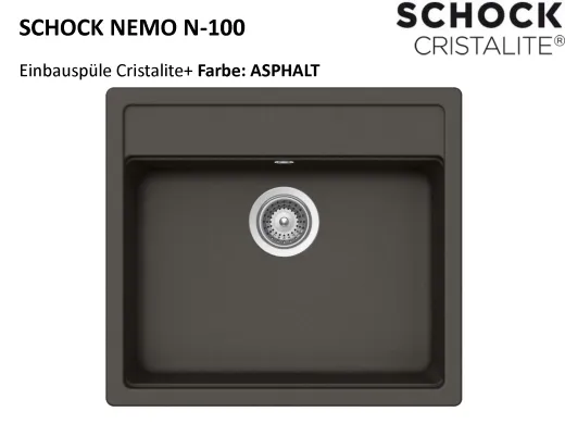 Schock Kchensple Nemo N-100 Cristalite Granitsple / Einbausple Basic Line mit Drehexcenter