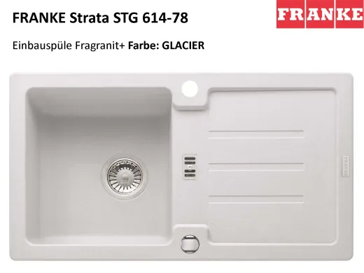 FRANKE Kchensple Strata STG 614-78 Fragranit+ Einbausple / Granitsple mit Siebkorb als Stopfen- oder Drehknopfventil