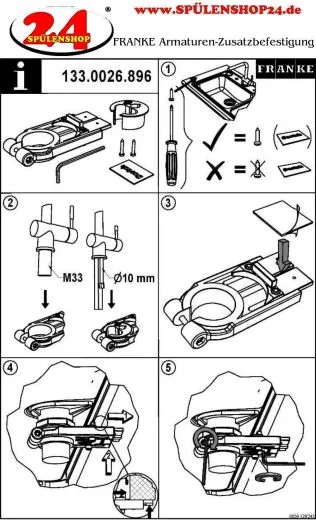 FRANKE Armaturen-Zusatzbefestigung