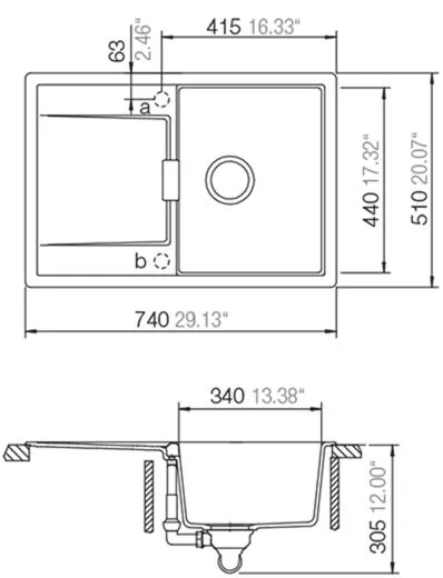 ❎ SCHOCK Kchensple Mono D-100S Cristadur Nano-Granitsple / Einbausple mit Drehexcenter
